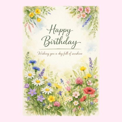 Floral happy birthday card design