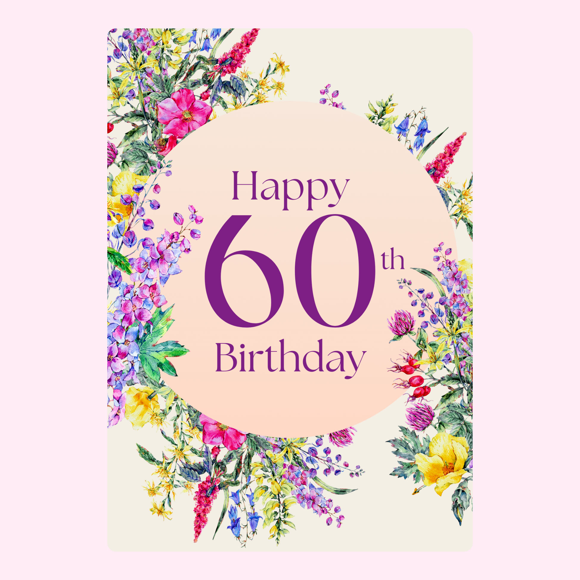floral happy birthday card with elegant design