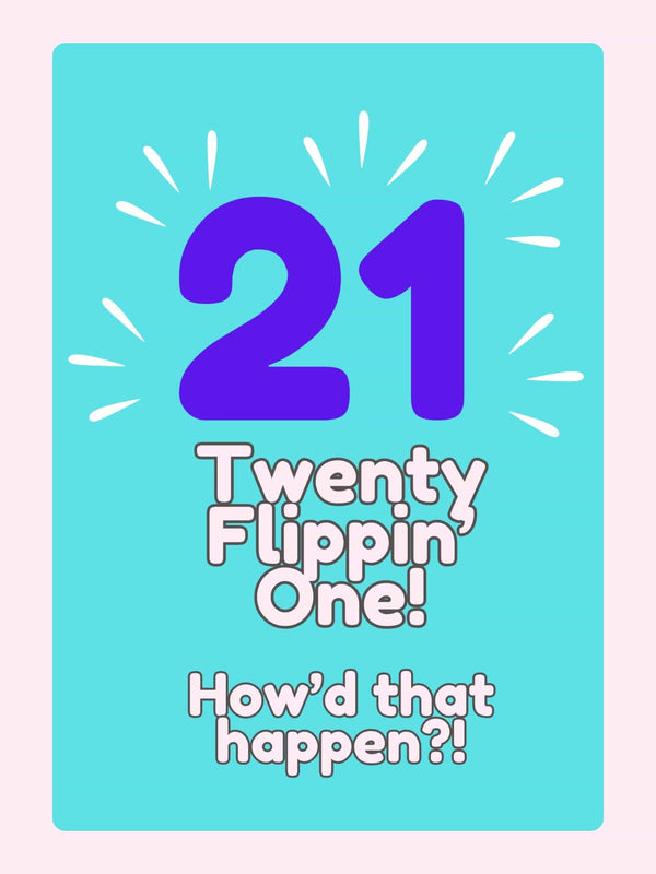 funny 21st birthday card twenty flippin one text