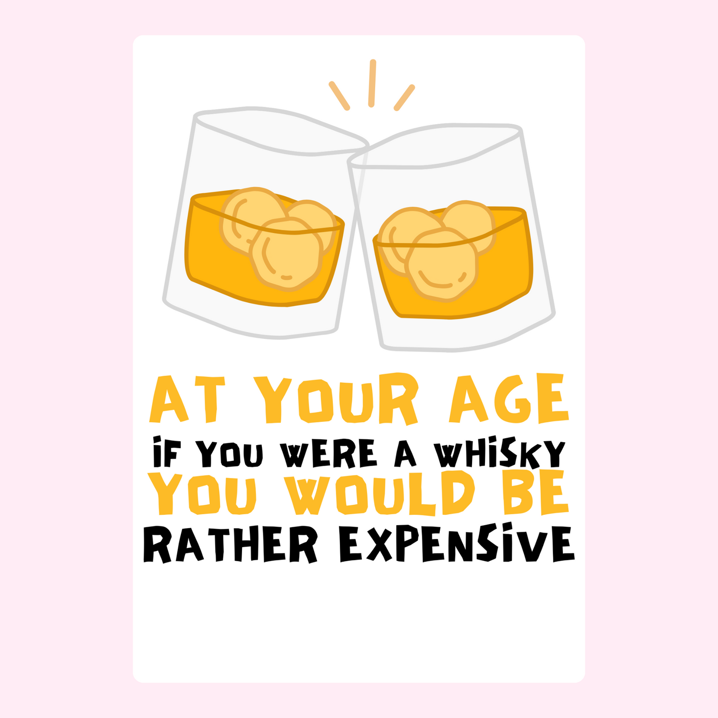 Funny whisky themed birthday cake card humorous edible greeting card UK