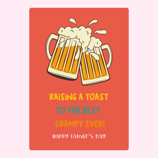 Grampy toast Father’s Day cake card design