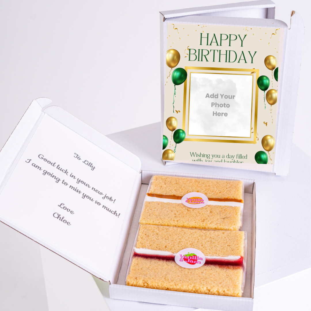 Personalised birthday cake card gift box