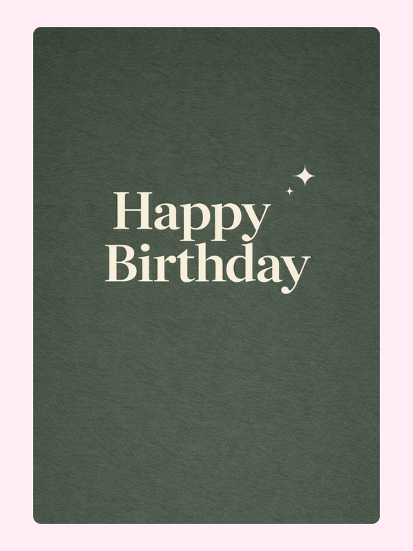 Green minimal happy birthday card design