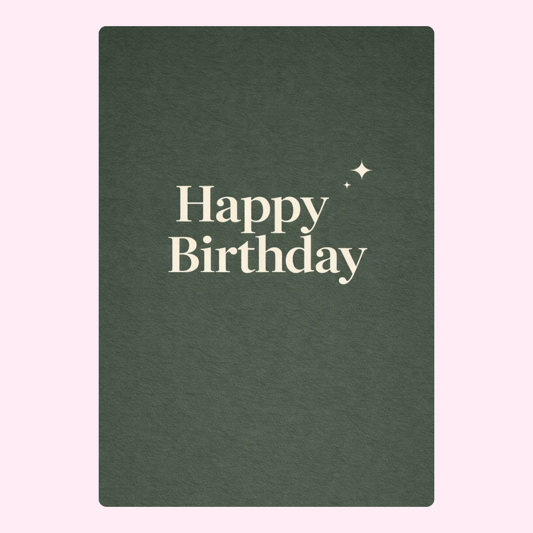 Green minimal happy birthday card design