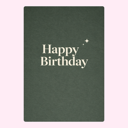 Green minimal happy birthday card design