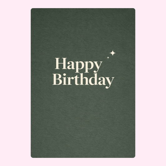 Green minimal happy birthday card design