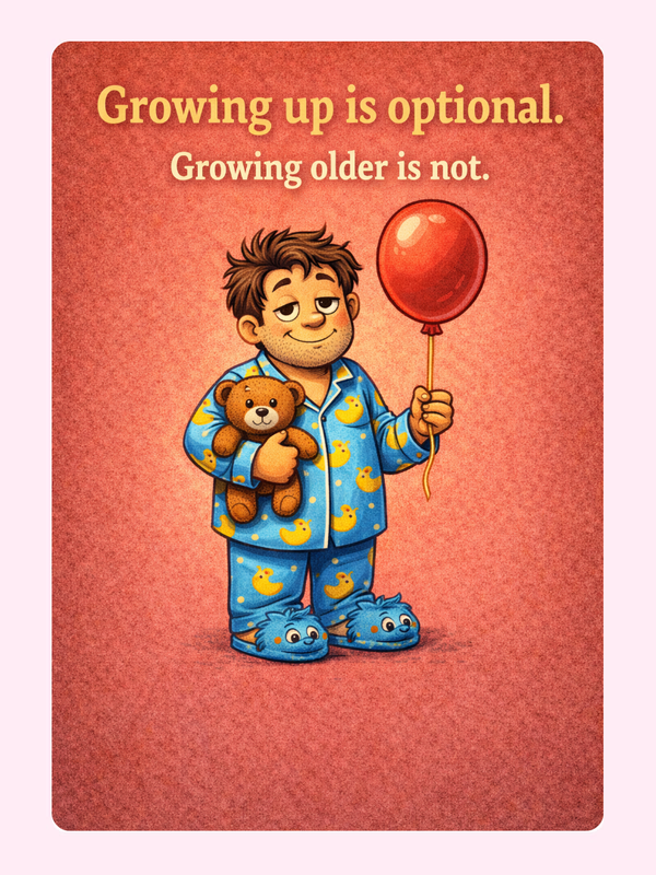 Growing Up Is Optional Funny Birthday Cake Card