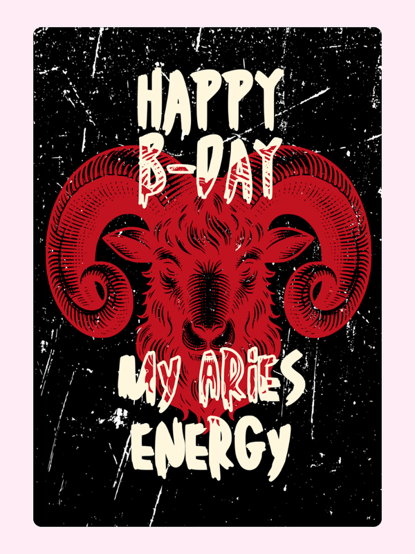 My Aries Energy Birthday Cake Card
