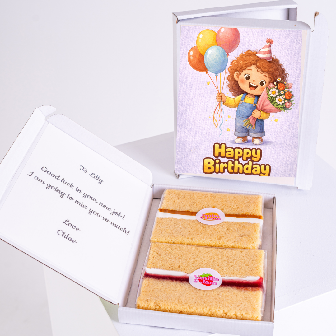 Happy birthday cake card gift box with sponge slices