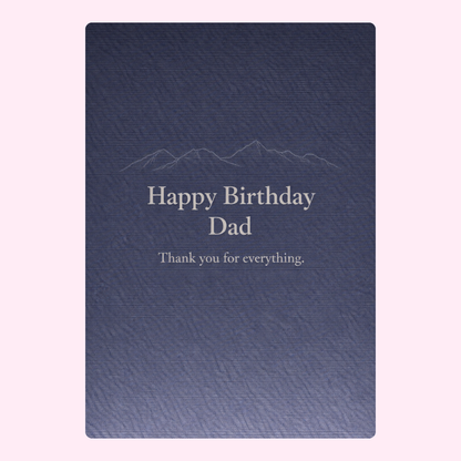 happy birthday dad card design in dark blue background