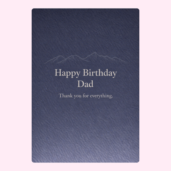 happy birthday dad card design in dark blue background