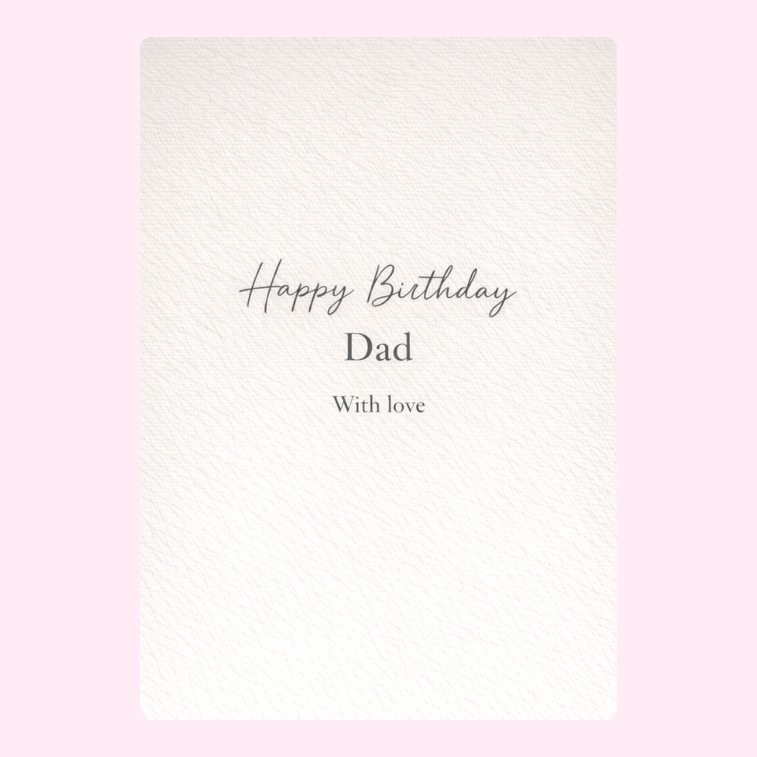 happy birthday dad card design in soft neutral background