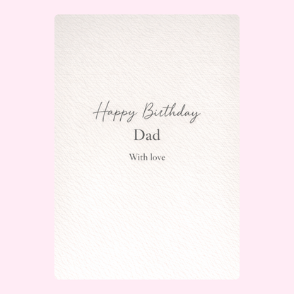 happy birthday dad card design in soft neutral background