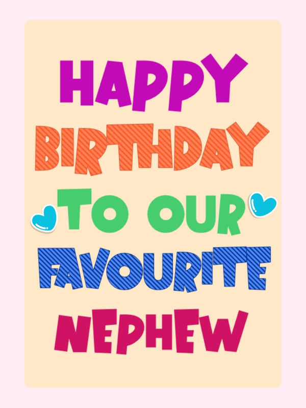 Favourite Nephew Birthday Cake Card