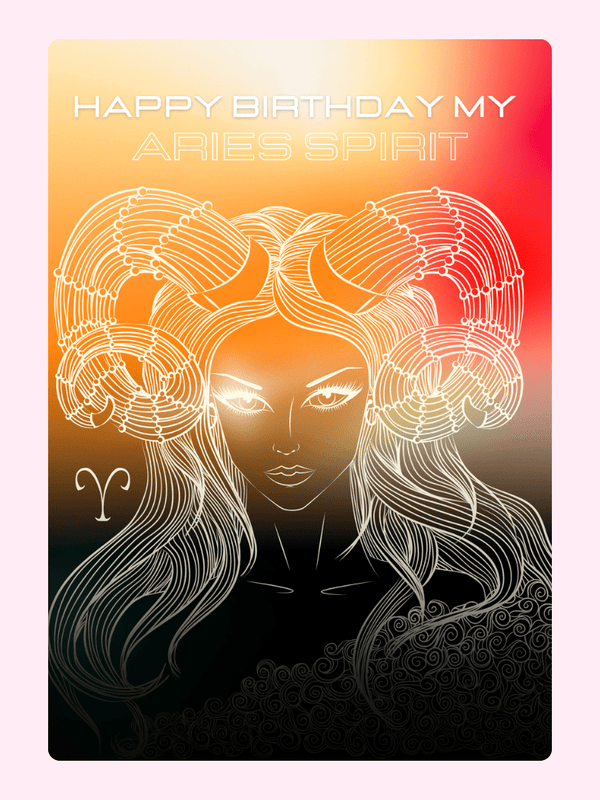 My Aries Spirit Birthday Cake Card