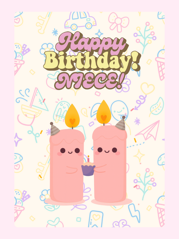 Cute Birthday Niece Cake Card