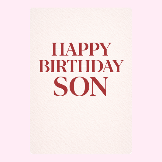simple happy birthday son card with bold text
