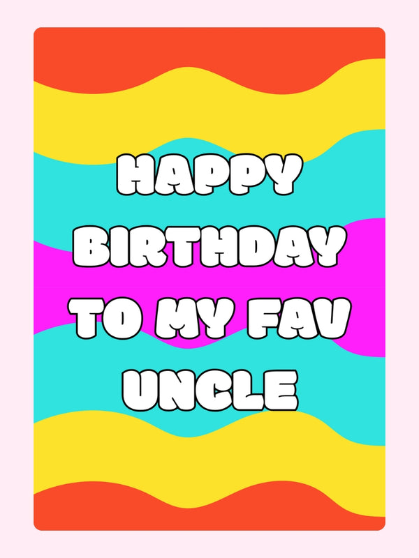 Colorful Uncle Birthday Cake Card