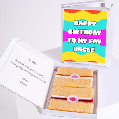 Happy Birthday to My Favorite Uncle edible cake card gift box with colorful design