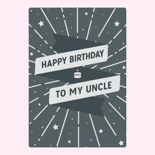 Happy Birthday to My Uncle edible cake card design with stars background