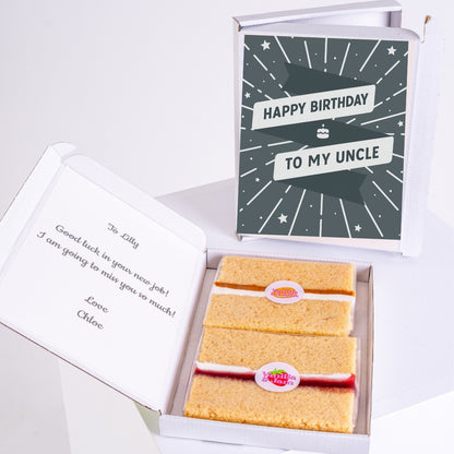 Happy Birthday to My Uncle edible cake card gift box with personalised message