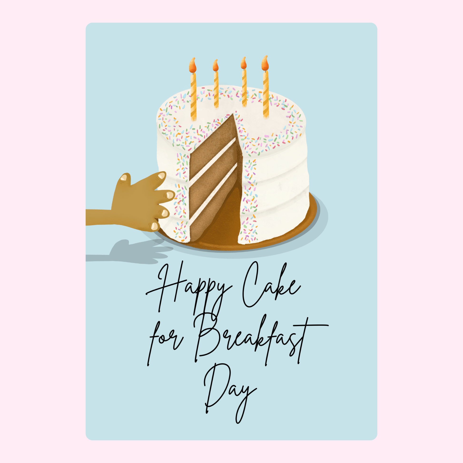 Happy cake for breakfast day birthday cake card edible greeting card UK letterbox cake gift
