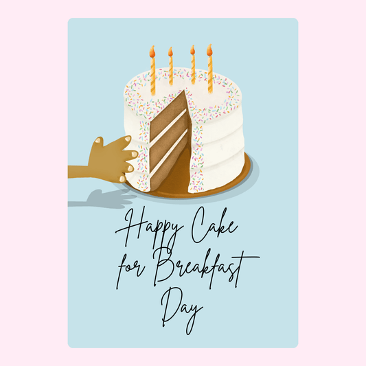 Happy cake for breakfast day birthday cake card edible greeting card UK letterbox cake gift