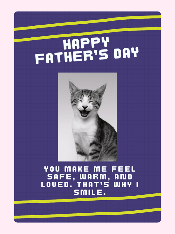 Smiling cat Father's Day greeting