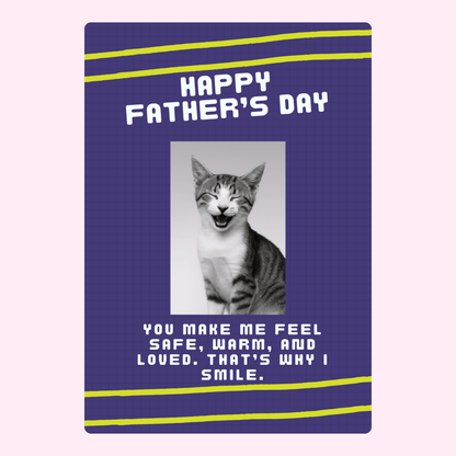 Smiling cat Father's Day greeting