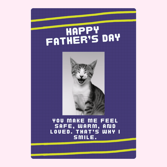 Smiling cat Father's Day greeting