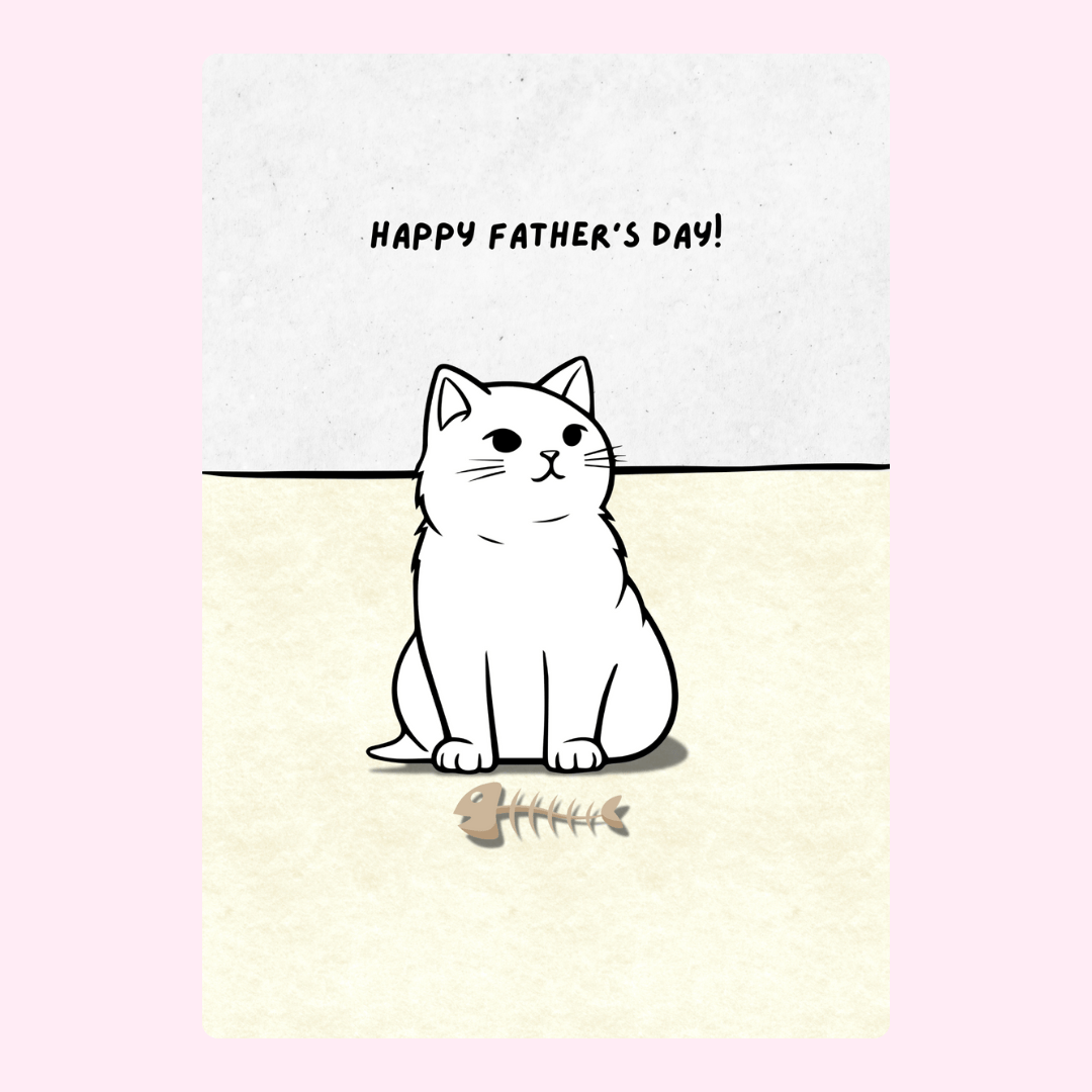 Cute cat Father's Day card design