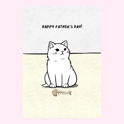 Cute cat Father's Day card design