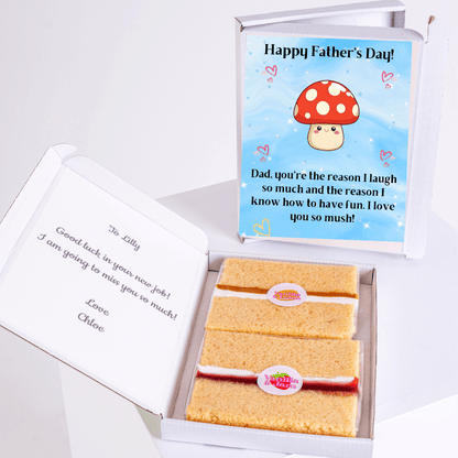 Happy Father's Day cake card gift box with cute mushroom