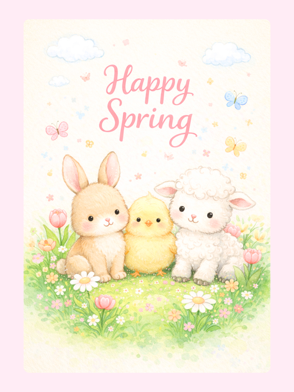 Happy Spring Bunny Cake Card, just because