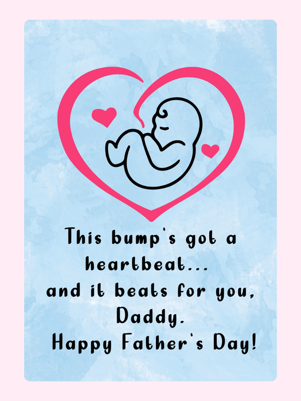 Heartbeat bump Father’s Day cake card design