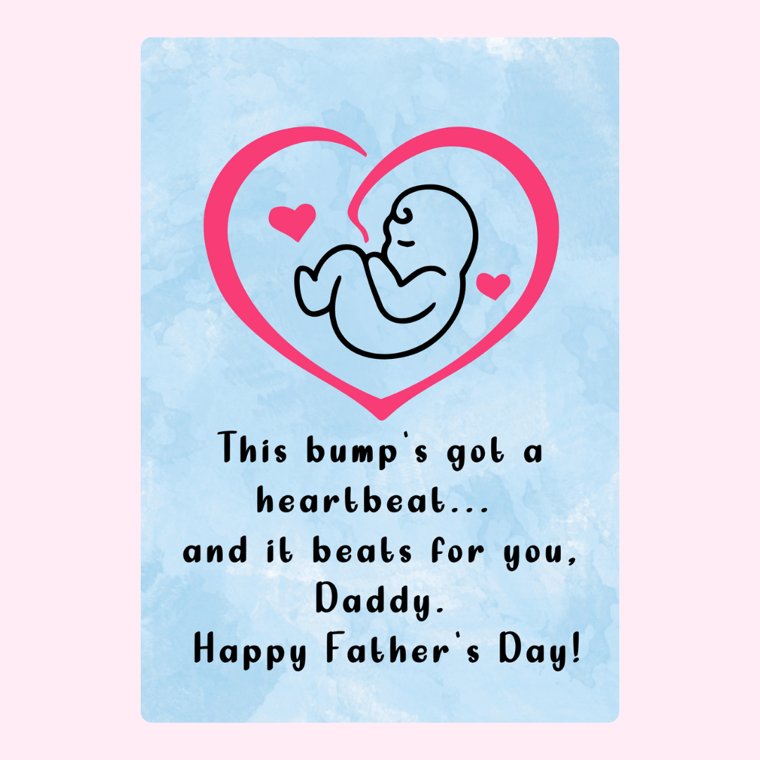 Heartbeat bump Father’s Day cake card design