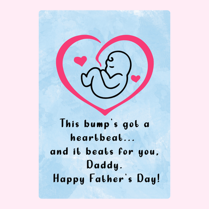 Heartbeat bump Father’s Day cake card design