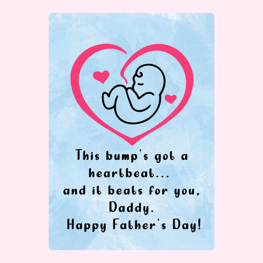 Heartbeat bump Father’s Day cake card design