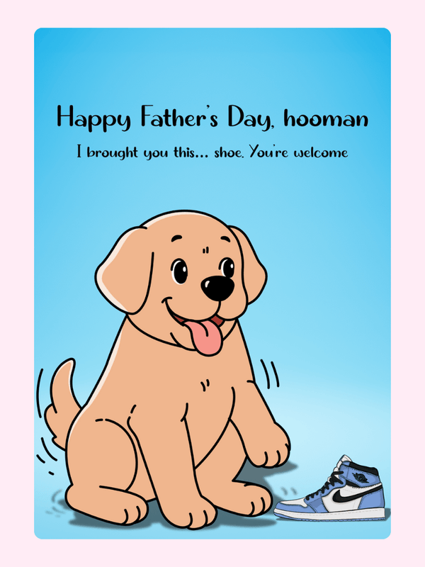 Hooman dog Father’s Day cake card design