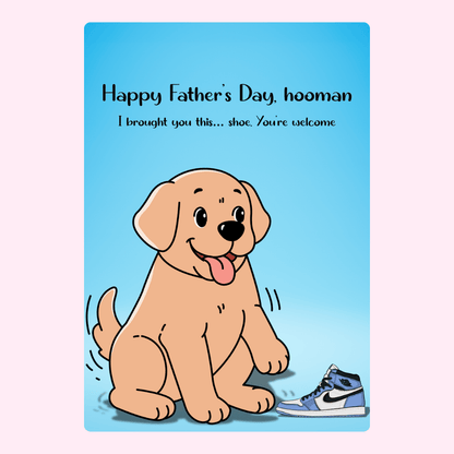 Hooman dog Father’s Day cake card design