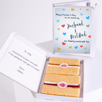 Husband and Best Dad Father’s Day cake card with cake inside
