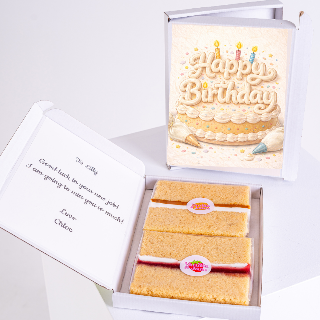 Happy birthday cake card gift box with icing cake design