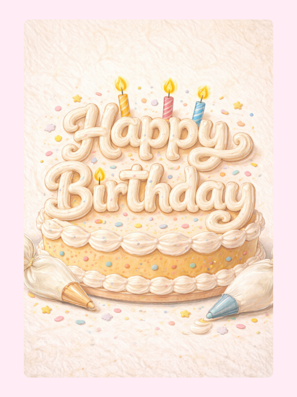 Cute Happy Birthday Cake Topper Cake Card