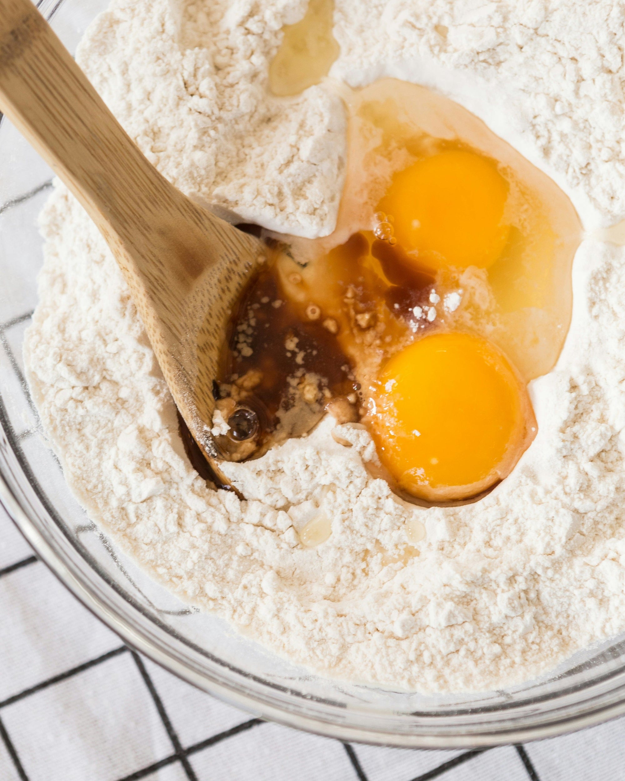 Flour, eggs, and ingredients for baking.