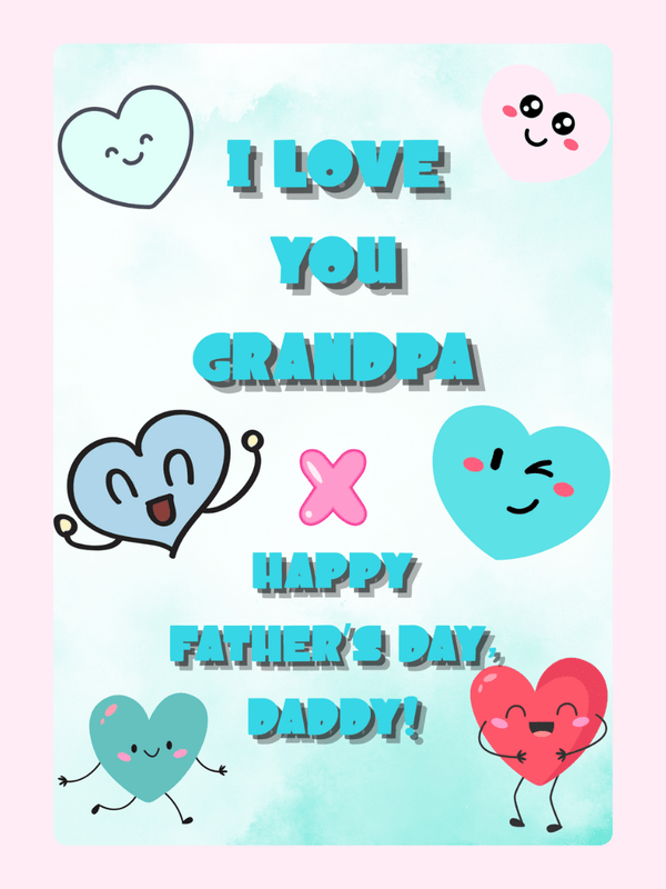 Love You Grandpa Father’s Day cake card design