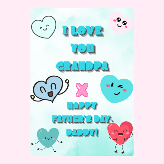 Love You Grandpa Father’s Day cake card design