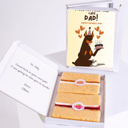 Dad Father’s Day cake card with cake inside
