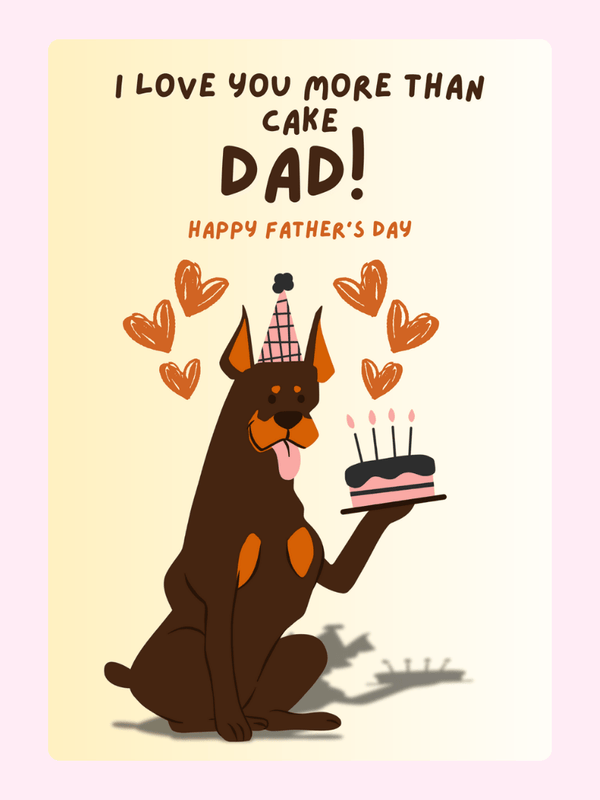 Love You More Than Cake Dad card design