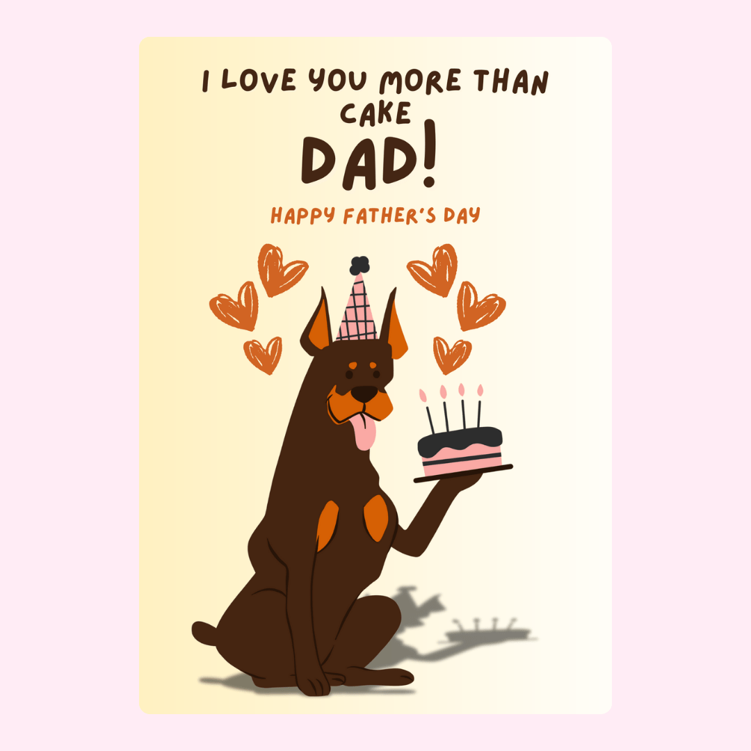 Love You More Than Cake Dad card design