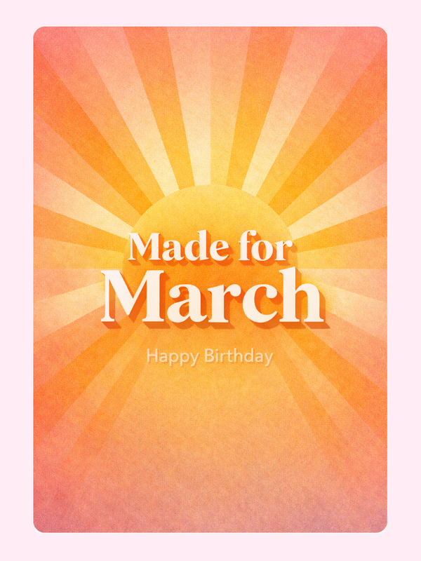 Made For March Cake Card, birthday